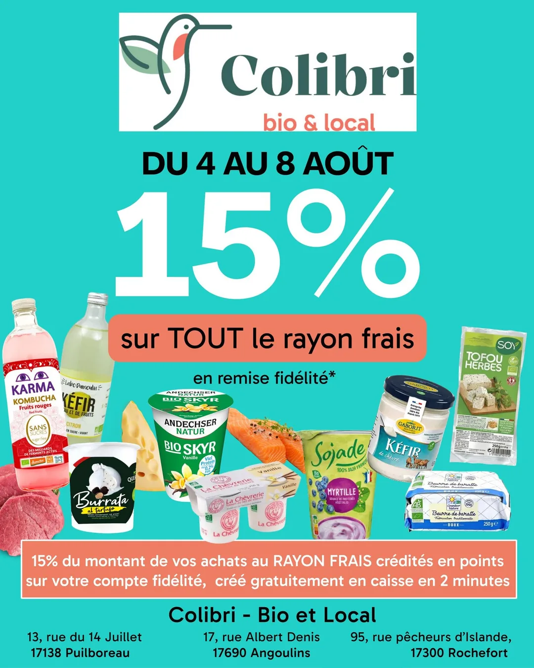 Cet été, 15 % sur votre cagnotte au rayon frais