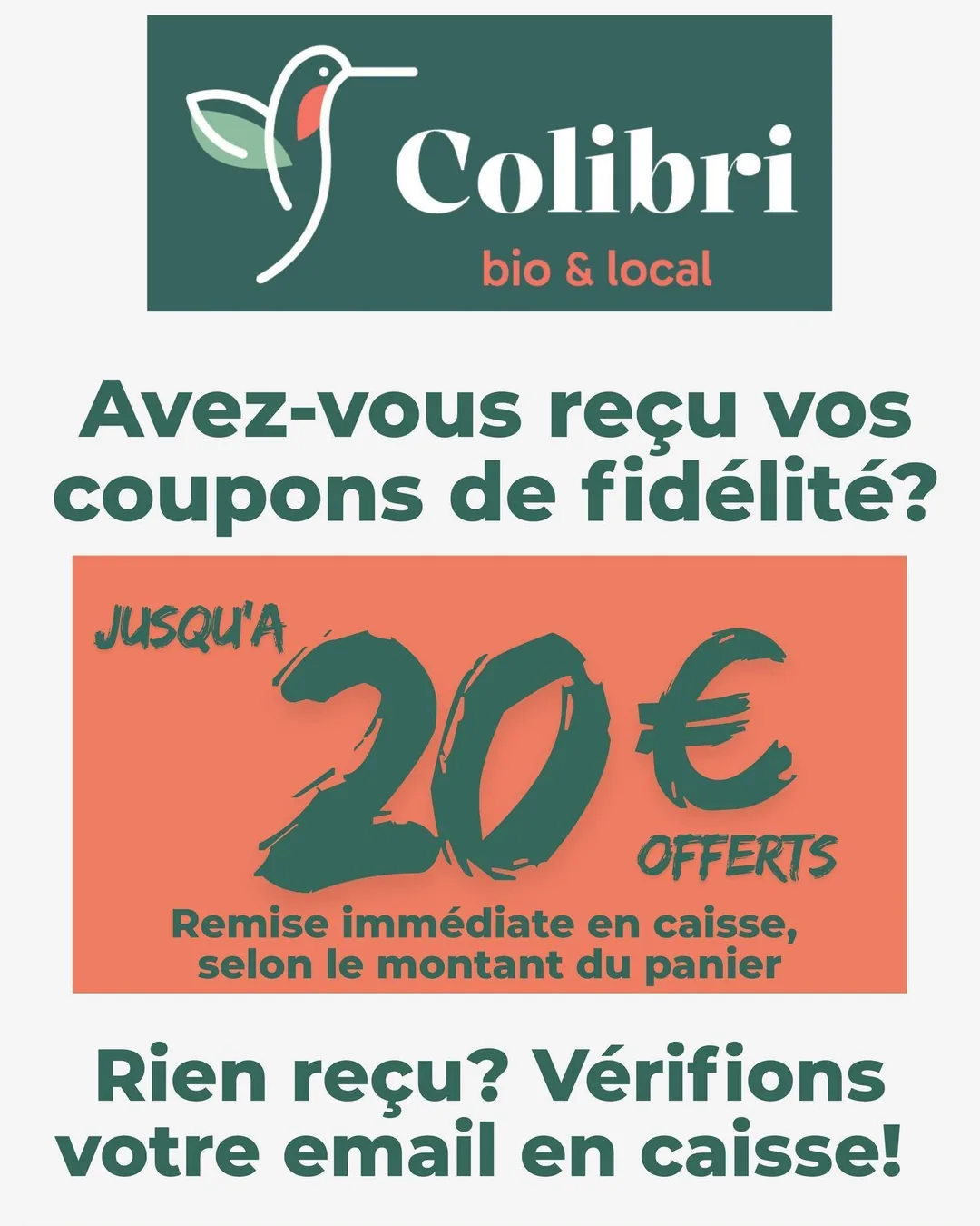 Coupons fidélité : jusqu'à 20 € offerts