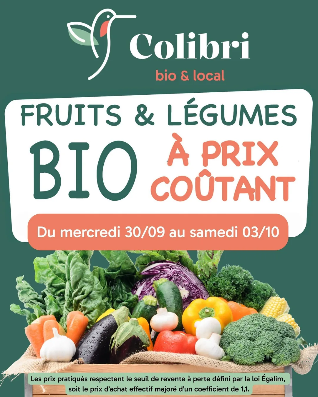 Fruits et légumes bio à prix coûtant