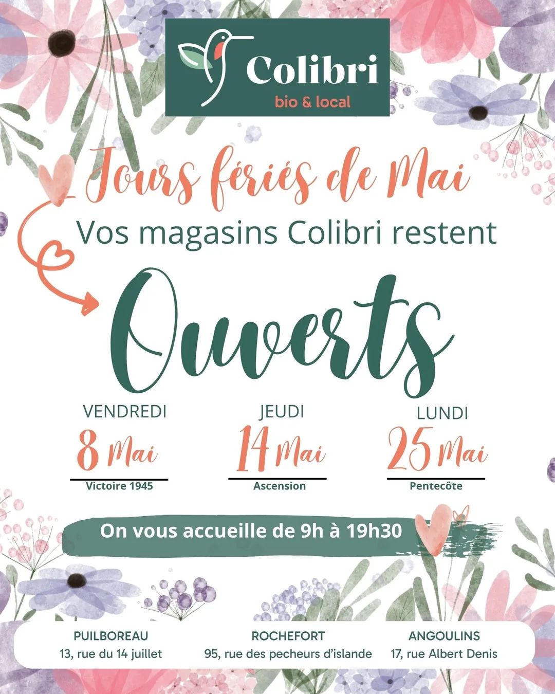Jours fériés de mai : vos magasins restent ouverts