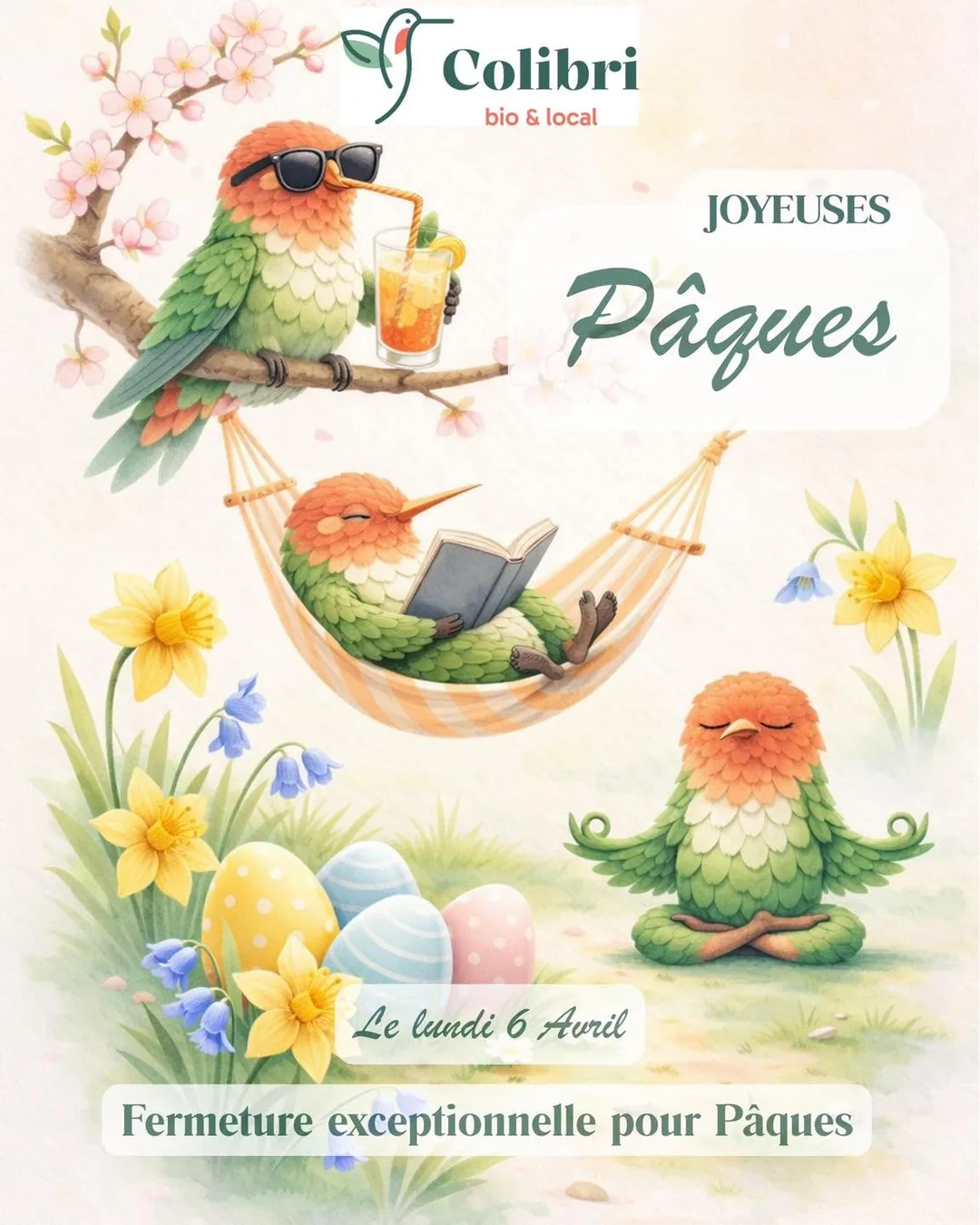 Pâques : fermés le lundi 6 avril