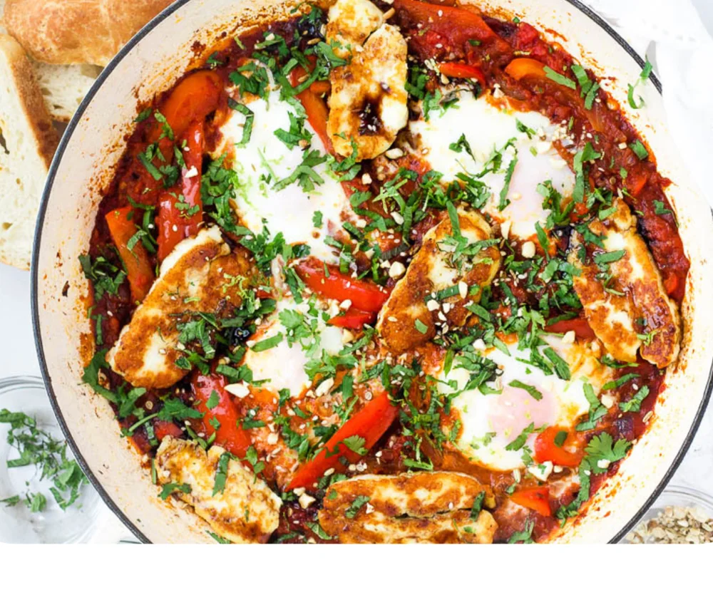 Chakchouka d'été au halloumi