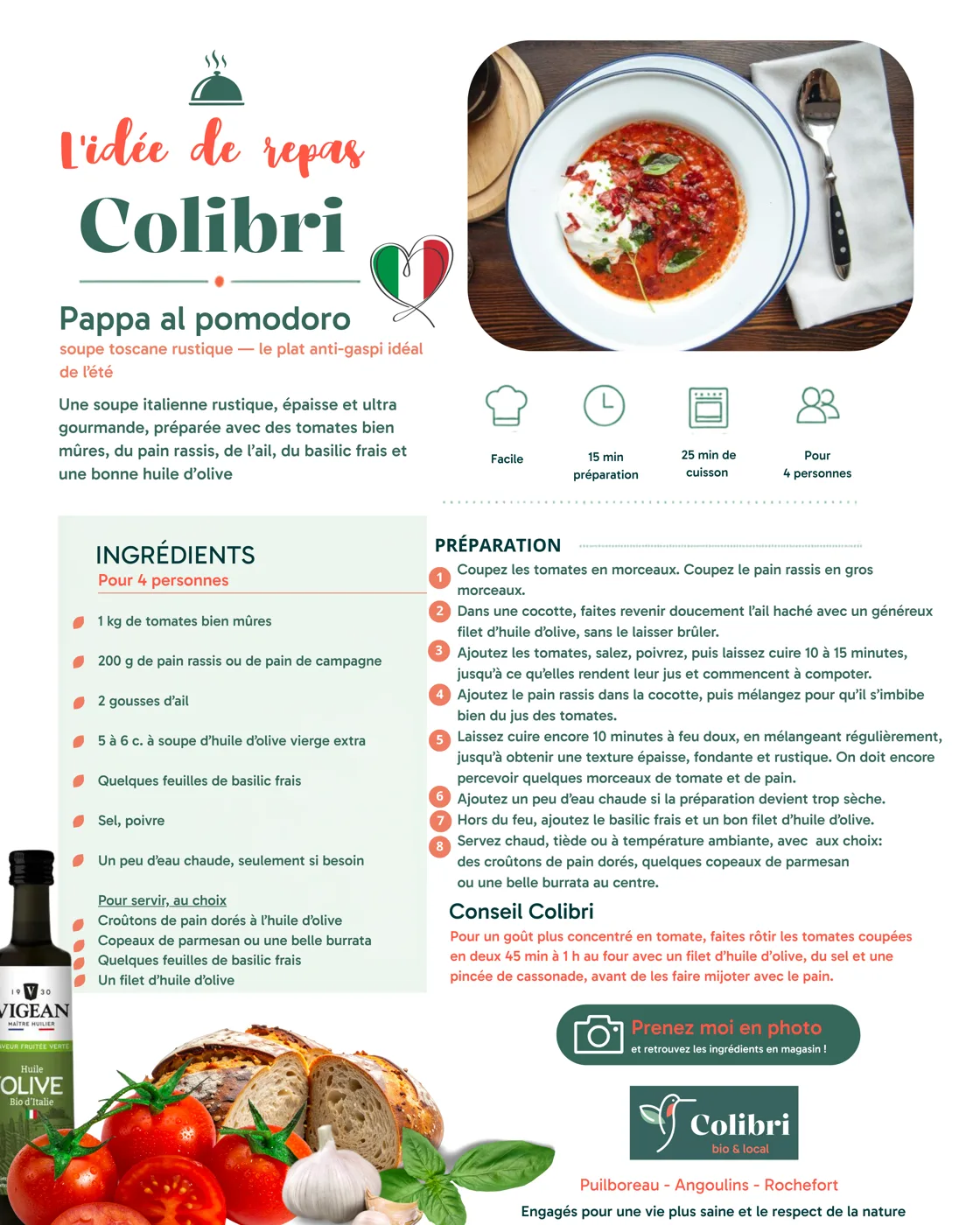 Fiche recette : Pappa al pomodoro