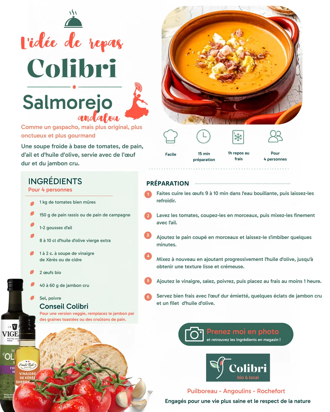 Fiche recette : Salmorejo andalou